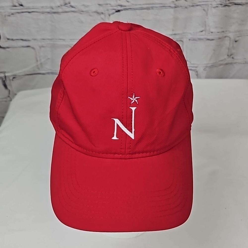 Ahead Baseball Hat Velcro Snap Back Red Mid Fit